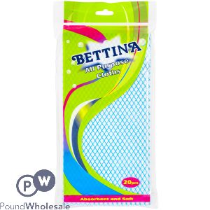 Bettina Soft Absorbent All Purpose Cloths 20pc