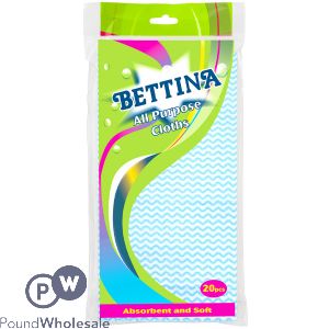 Bettina Soft Absorbent All Purpose Cloths 20 Pack
