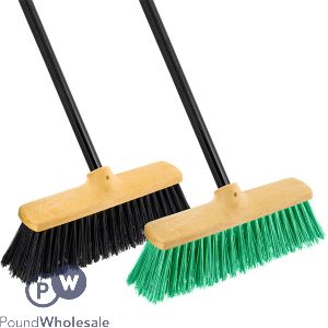 Heavy Duty Outdoor Broom With Handle Assorted