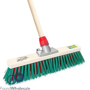 Wooden Outdoor Broom With Stick 15"