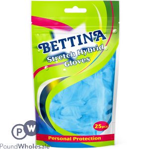 BETTINA DISPOSABLE STRETCH HYBRID GLOVES 25 PACK