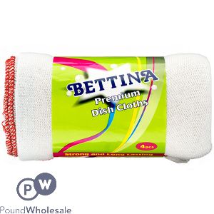 BETTINA PREMIUM COTTON DISHCLOTHS 4 PACK