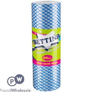 Bettina All Purpose Cloth On A Roll 50pc