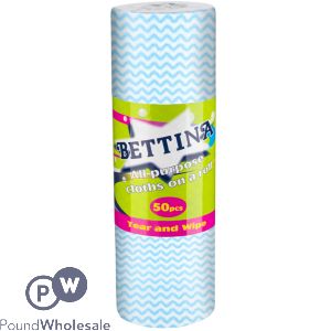 Bettina All Purpose Cloth On A Roll 50pc