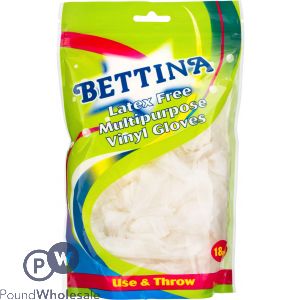 Bettina Latex-free Multipurpose Vinyl Gloves 18pc