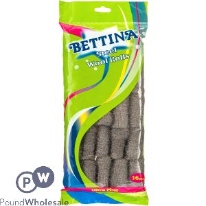 BETTINA STEEL WOOL ULTRA FINE ROLLS 16PC