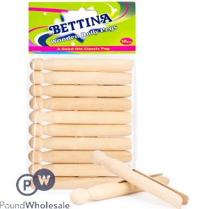 Bettina Classic Wooden Dolly Pegs 10 Pack