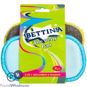 Bettina 'the Betty' 2-in-1 Microfibre & Scourer Pad 2pc