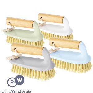 Bettina Bamboo Scrubbing Brush 14cm X 10cm Assorted Colours