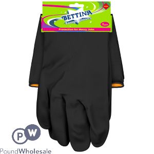 Bettina Black Heavy Duty Tough Gloves Large