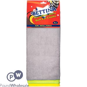 Bettina Microfibre Ultra Buff Car Cloths 3pc