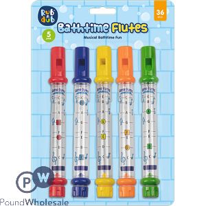 Rub A Dub Bathtime Flutes 5 Pack Assorted Colours