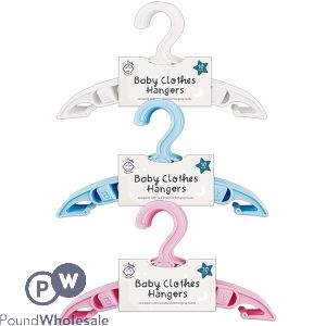 123 Baby Hanging Hook Baby Clothes Hangers 10 Pack Assorted Colours