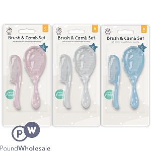 123 Baby Brush & Comb Set 2pc Assorted Colours