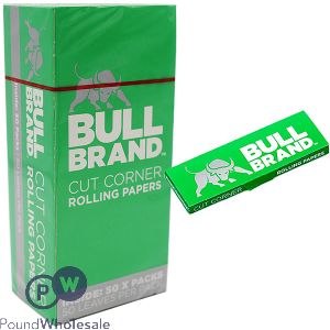 BULL BRAND CUT CORNER ROLLING PAPERS 50 PACK