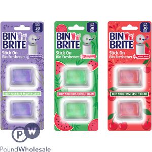 Bin Brite Stick-on Bin Freshener 2 Pack Cdu Assorted Fragrances