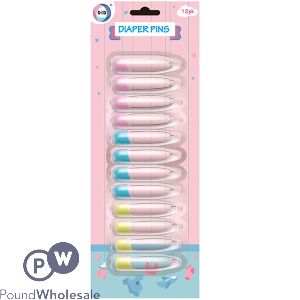 DID Diaper Pins Assorted Colours 12 Pack