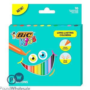 Bic Kids Assorted Colour Triangular Crayons 10 Pack