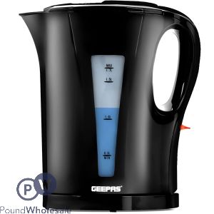 Geepas 2200w Black Rapid-boil Cordless Kettle 1.7l
