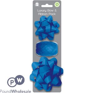 Giftmaker Dark Blue Luxury Bow & Ribbon Pack