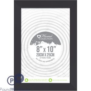 HOME COLLECTION LONDON STYRENE BLACK PHOTO FRAME 8&quot; X 10&quot;