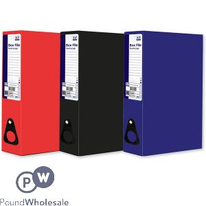 FOOLSCAP BOX FILES 3 ASSORTED COLOURS 