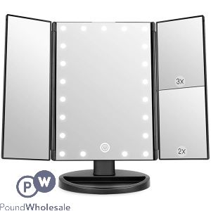 Beautyworks Black Led Backlit Makeup Vanity Mirror