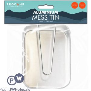 PROCAMP ALUMINIUM CAMPING MESS TIN 14.5CM X 12.5CM X 5.3CM