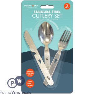 Procamp Stainless Steel Camping Cutlery Set 3pc