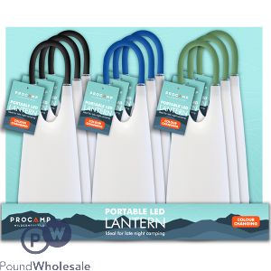 Procamp Portable Handi-Lite LED Camping Lantern CDU Assorted Colours