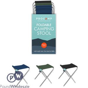 Procamp Folding Camping Stool 48cm X 34cm CDU Assorted Colours