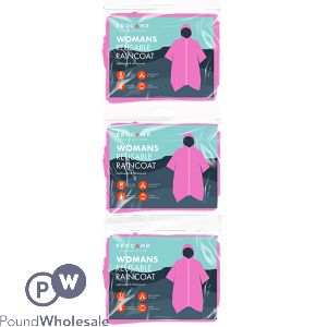 Procamp Pink Woman's Reusable Waterproof Raincoat Assorted Sizes