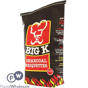 BIG K BARBECUE CHARCOAL BRIQUETTES 10KG