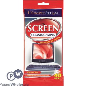 COMPUCLEAN SCREEN CLEANING WIPES 40 PACK