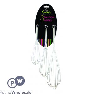 The Cook's Choice Balloon Egg Whisks 3pk