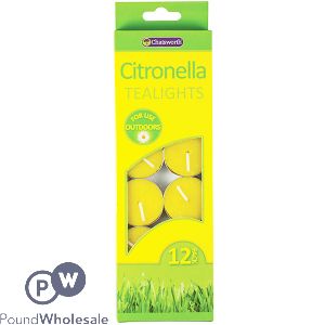 CHATSWORTH CITRONELLA OUTDOOR TEA LIGHTS 12 PACK