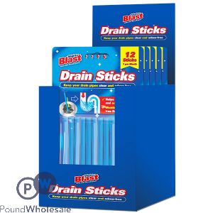 MIGHTY BLAST DRAIN STICKS 12 PACK CDU