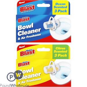 MIGHTY BLAST FRAGRANCED TOILET BOWL CLEANER 3 PACK ASSORTED