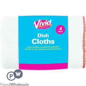 Vivid Dish Cloths 36cm X 26cm 4 Pack