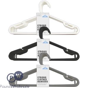 Habit Strong Plastic Clothes Hangers 10 Pack Assorted Colours