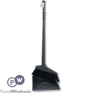 Vivid Grey Long-Handled Dustpan & Brush 65cm