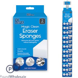 So Useful Cleaning Eraser Sponge 2 Pack Clip Strip