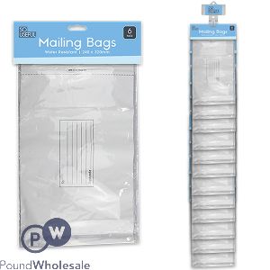 So Useful Self-sealing White Water-resistant Mailing Bags 6 Pack 24cm X 32cm Clip Strip