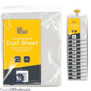 So Useful Polypropylene Dust Sheet 1.8m X 1.5m Clip Strip