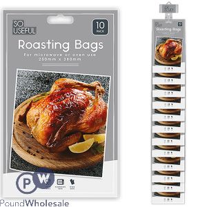 So Useful Microwave & Oven Roasting Bags 25cm X 38cm 10 Pack Clip Strip
