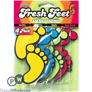 CAR PRIDE ASSORTED FRAGRANCE FRESH FEET CAR AIR FRESHENERS 4 PACK CDU