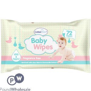 COTTON TREE KIND &amp; GENTLE BABY WIPES 72 PACK