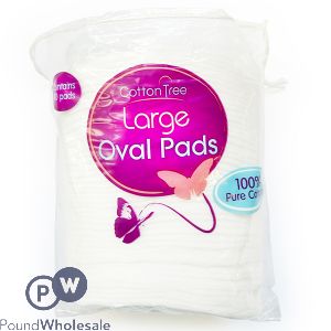 COTTON TREE 100% COTTON LARGE OVAL PADS 40 PACK