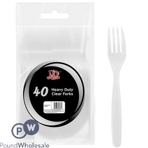 Deluxe Disposable Heavy Duty Clear Forks 40 Pack