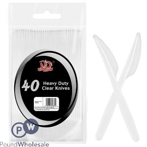 Deluxe Disposable Heavy Duty Clear Knives 40 Pack